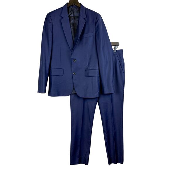 Paul Smith Soho Navy Blue 100% Wool Blazer Pants Suit Set - 38R 32x29